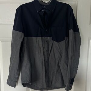 American Eagle Outfitters Black and Gray Dress Shirt